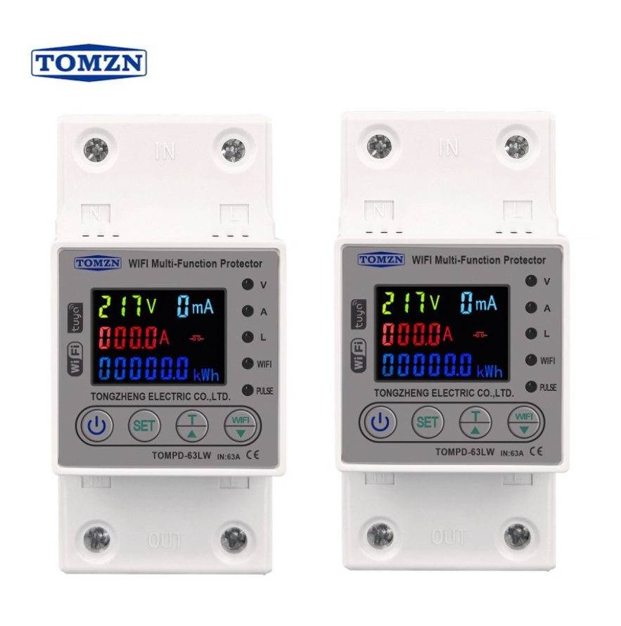 2’li TOMZN TOMPD-63LW 63A WiFi Akıllı Kaçak Akım Rölesi