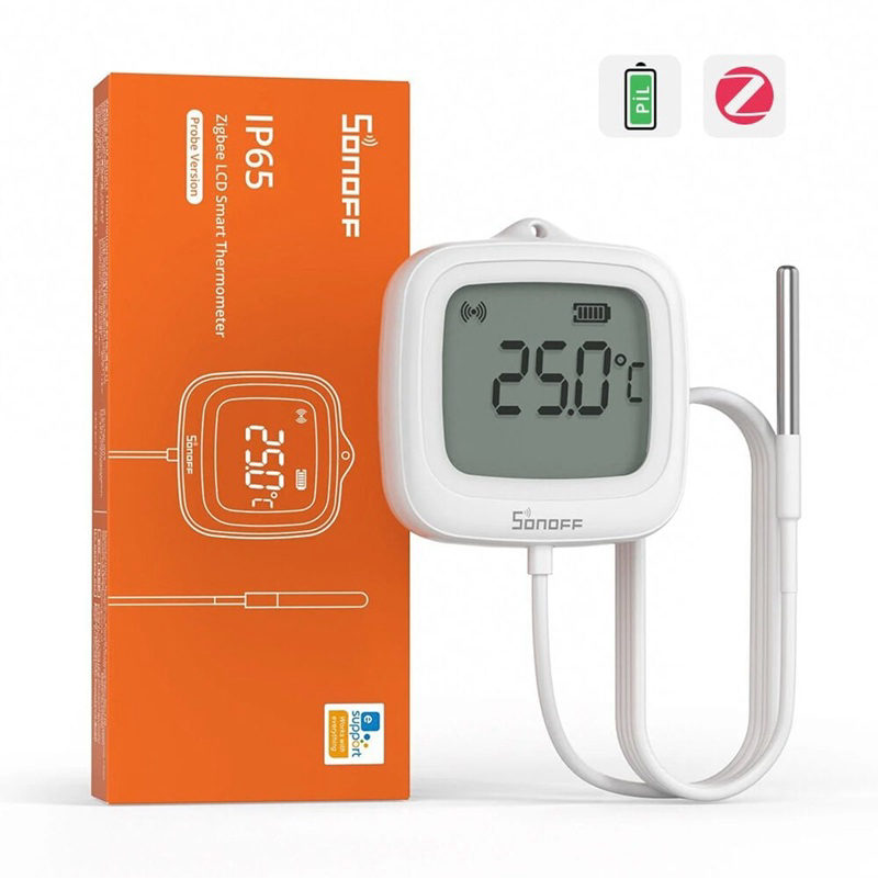 SNZB-02LD ZigBee IP65 LCD Ekranlı Problu Akıllı Sıcaklık Sensörü