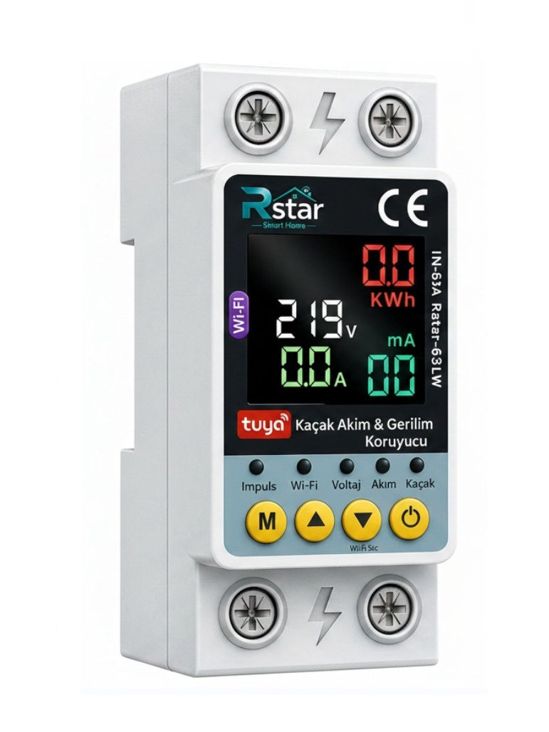 Rstar 63A WiFi Akıllı Kaçak Akım Rölesi