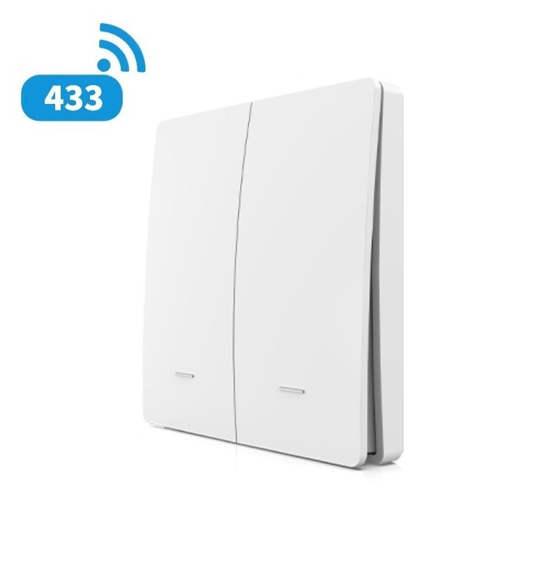 Pil gerektirmeyen 2 Tuşlu RF 433 mhz senaryo butonu. 2 tuşlu Rf Akıllı Kablosuz anahtar. - Image 1