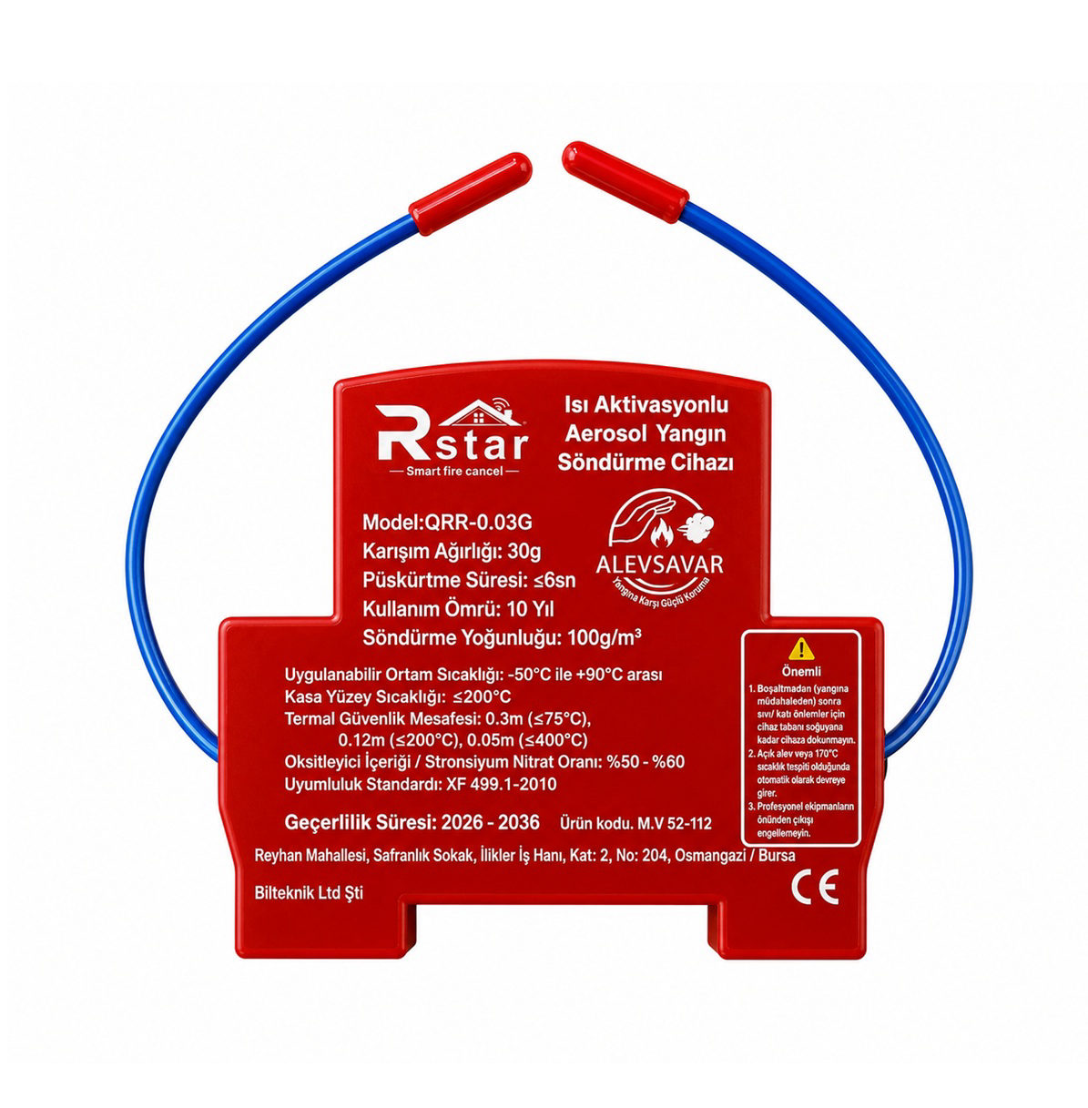 Rstar 30gr Aerosol Yangın Söndürme Şalteri