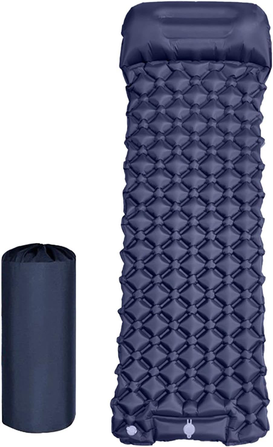 Tek Kişilik Kendinden Pompalı Şişme Kamp Yatağı 195x60x7 cm - Lacivert