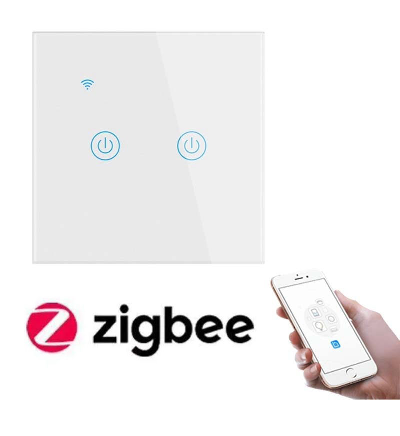 Tuya 2 Kanallı Zigbee Akıllı Dokunmatik Cam Anahtar