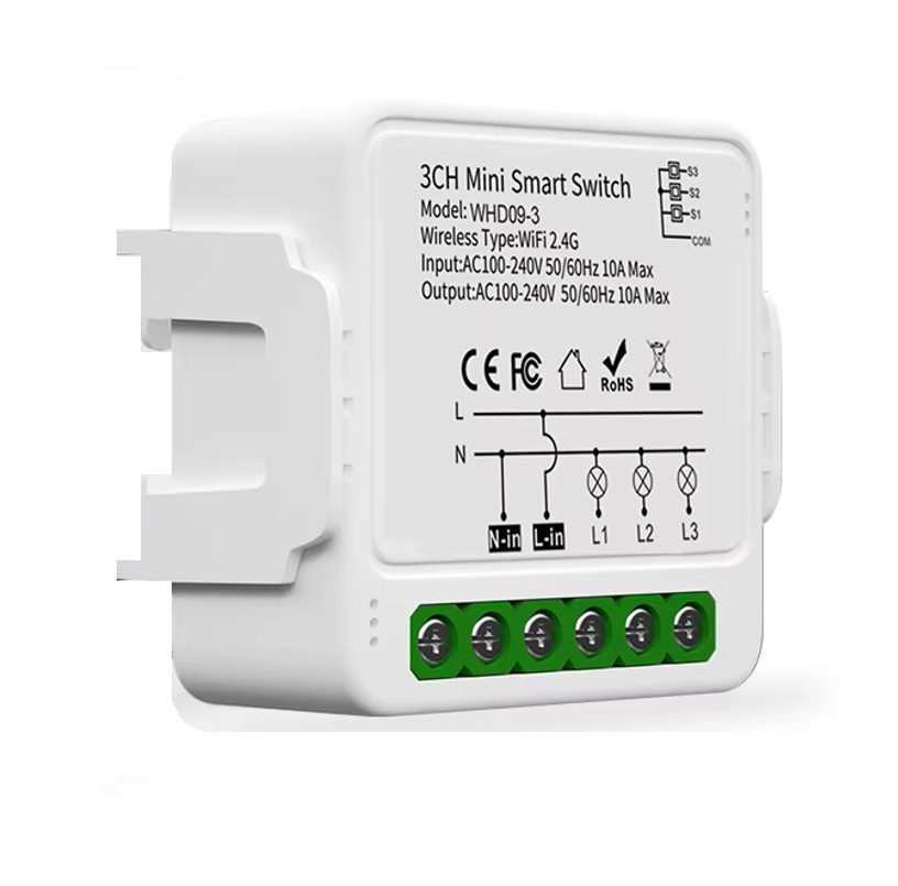 Tuya 3CH Wifi 3 Kanal Akıllı Anahtar Rölesi