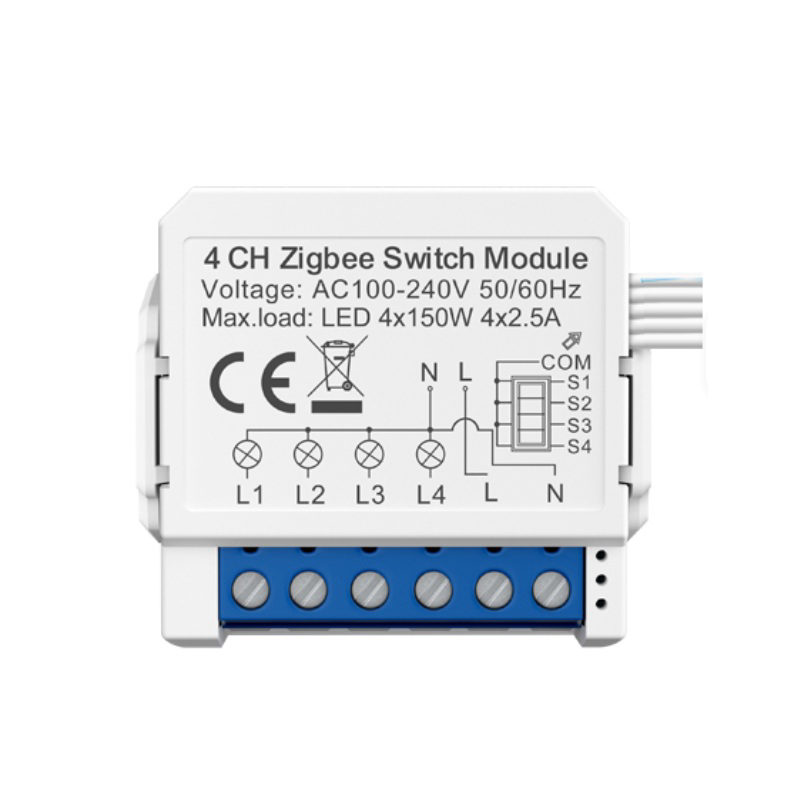 Tuya 4ch Zigbee Akıllı Işık Anahtarı Modülü Tuya 4CH Zigbee Anahtar 4 Kanal Zigbee röle