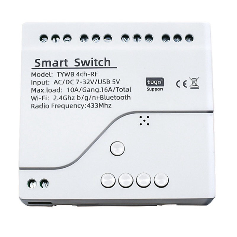 Tuya Wifi DC 7-32V 4 kanal Kuru Kontak Akıllı Röle