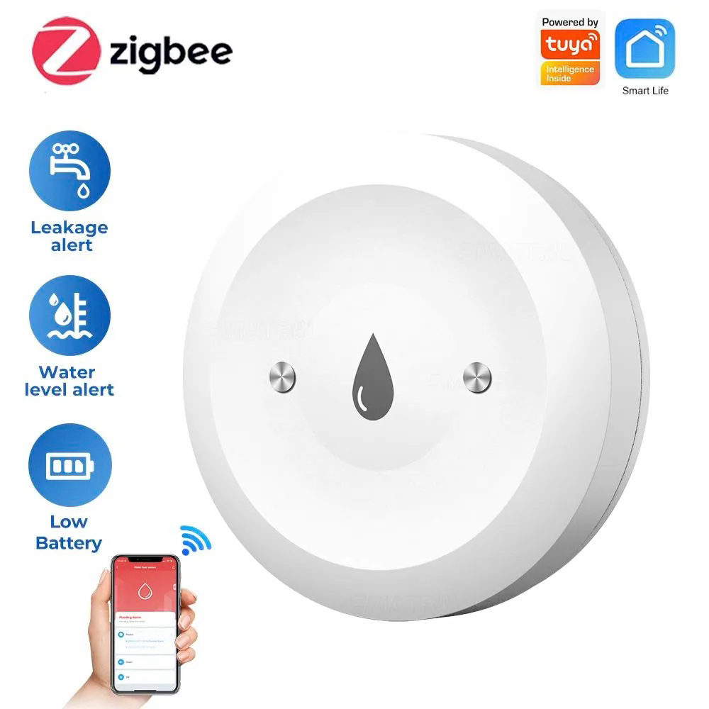 Tuya Zigbee 3.0 Su Baskını Sensörü | Su Kaçak ve Sızıntı Dedektörü