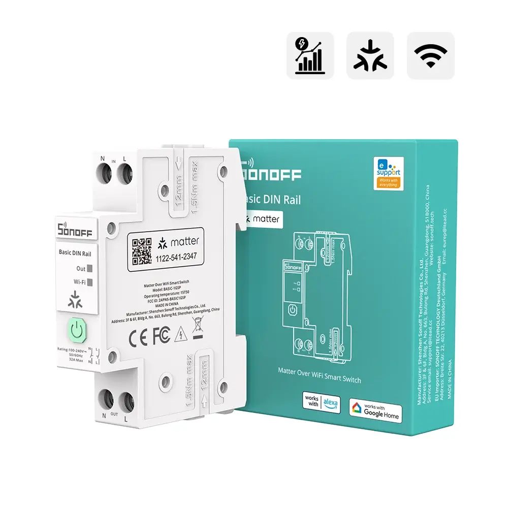 SONOFF 32A Matter Akıllı Sigorta Rölesi | BASIC-1GSP - Image 1