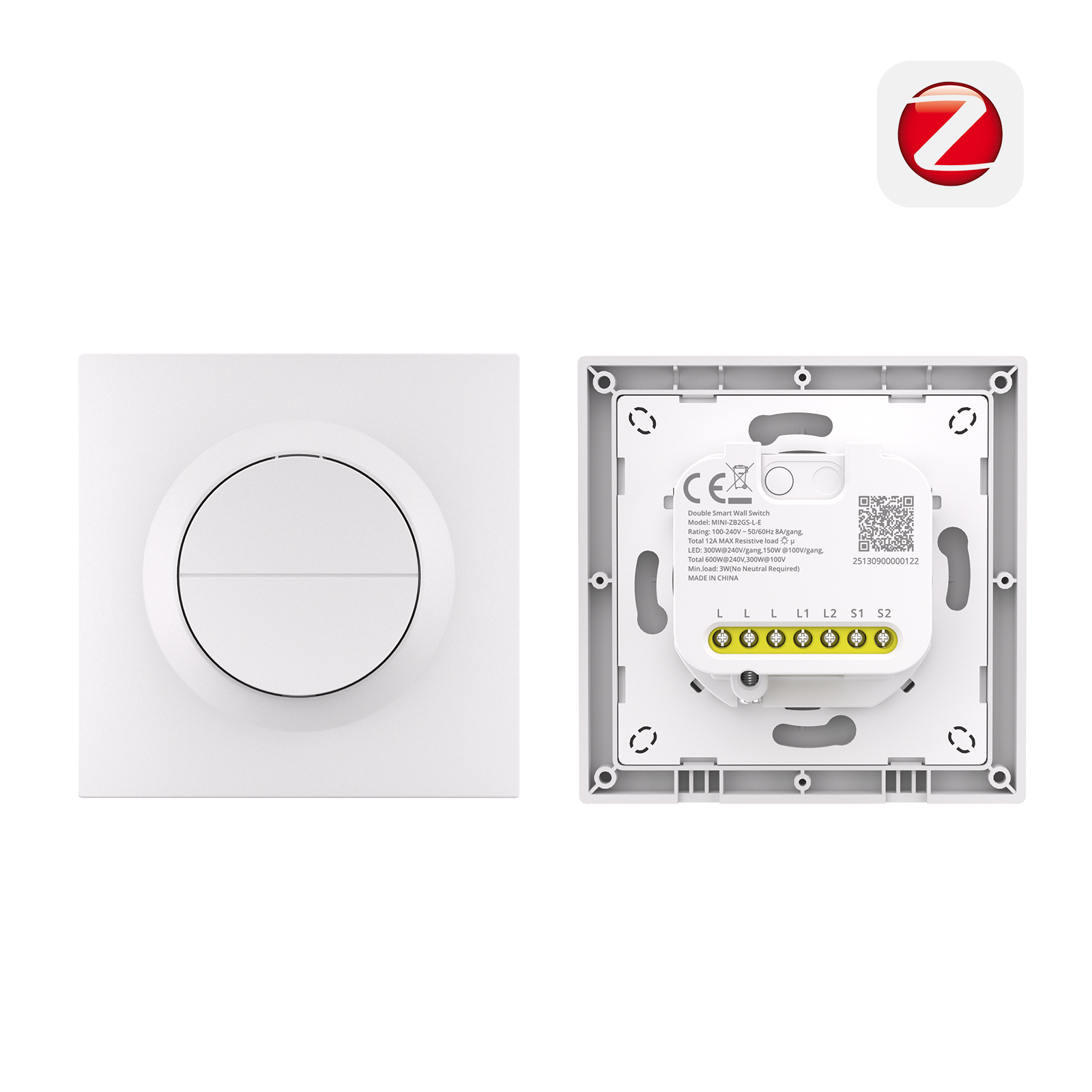 SONOFF Fusion Serisi Orb-ZBW2L Nötrsüz Zigbee 2 Kanallı Akıllı Duvar Anahtarı